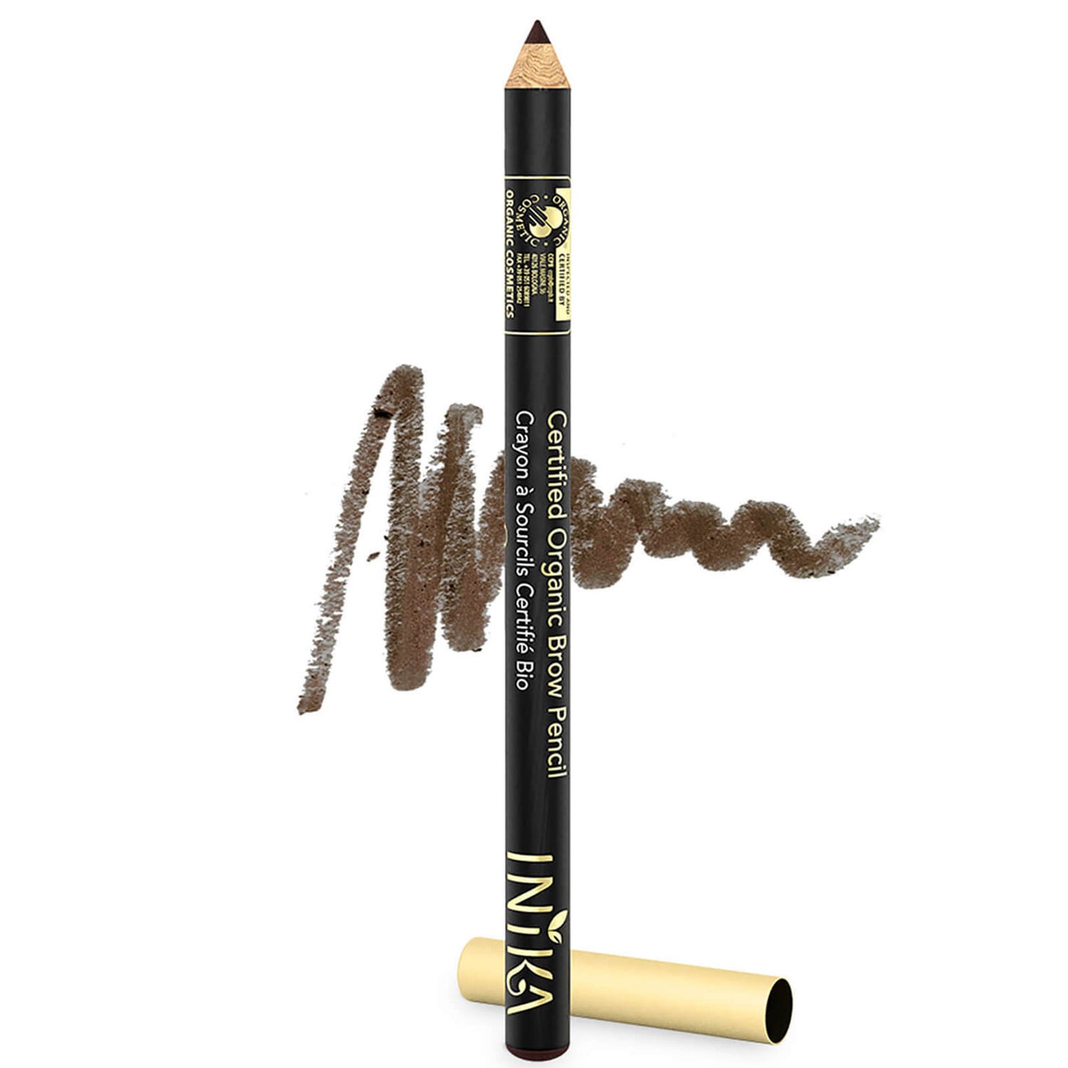 INIKA Certified Organic Brow Pencil Dark Brunette Lookfantastic