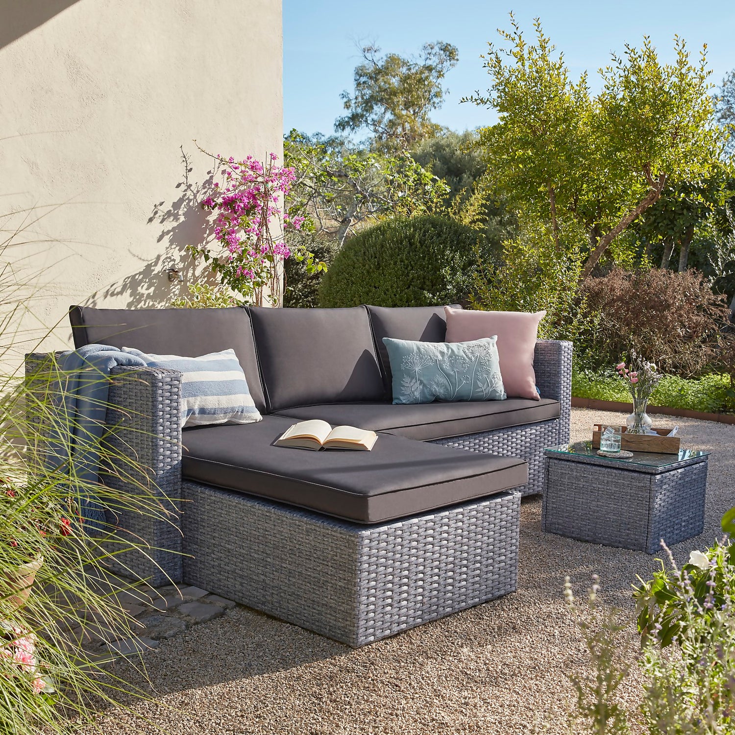 Buy Habitat Seater Rattan Effect Garden Sofa Set Grey Patio Sets Argos