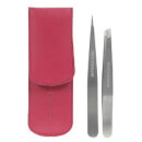 Tweezerman Petite Tweeze Set In Leather Case - Pink Tweezerman Petite Tweeze Set In Leather Case - Pink