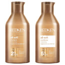 Redken All Soft Moisturising Shampoo and Conditioner 300ml Bundle For Dry Hair