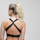 MP ženski sportski grudnjak s križnim detaljem na leđima – crni - XXS