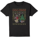 Cow and Chicken Cow And Chicken Pattern Men's Christmas T-Shirt - Black Cow and Chicken Cow And Chicken Pattern Men's Christmas T-Shirt - Black