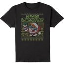 Dexter's Lab Pattern Men's Christmas T-Shirt - Black
