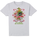Looney Tunes Eat Drink Be Martian Men's Christmas T-Shirt - White Looney Tunes Eat Drink Be Martian Men's Christmas T-Shirt - White