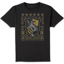 Harry Potter Hufflepuff Crest Men's Christmas T-Shirt - Black Harry Potter Hufflepuff Crest Men's Christmas T-Shirt - Black