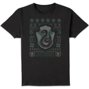 Harry Potter Slytherin Crest Men's Christmas T-Shirt - Black
