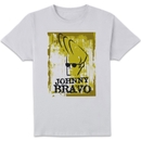 Johnny Bravo Distressed Men's T-Shirt - White Johnny Bravo Distressed Men's T-Shirt - White