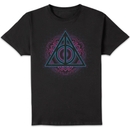 Harry Potter Deathly Hallows Neon Men's T-Shirt - Black