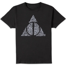 Harry Potter Deathly Hallows Text Men's T-Shirt - Black Harry Potter Deathly Hallows Text Men's T-Shirt - Black