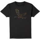 Harry Potter Hedwig Broom Gold Men's T-Shirt - Black