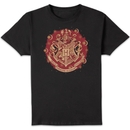 Harry Potter Hogwarts Christmas Crest Men's T-Shirt - Black