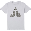 Harry Potter Deathly Hallows Text Men's T-Shirt - White Harry Potter Deathly Hallows Text Men's T-Shirt - White