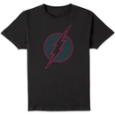 Justice League Flash Retro Grid Logo Men's T-Shirt - Black Justice League Flash Retro Grid Logo Men's T-Shirt - Black