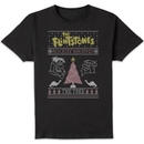 Flintstones Rockin Around The Tree Men's Christmas T-Shirt - Black Flintstones Rockin Around The Tree Men's Christmas T-Shirt - Black