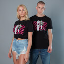 Harley Quinn Pink Stripes Unisex Birds of Prey T-Shirt - Black