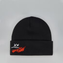 Harley Quinn Beanie Hat With Embroidery - Black