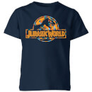Jurassic Park Logo Tropical Kids' T-Shirt - Navy