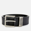 Armani Exchange Men's Metal Buckle Leather Belt - Black - W30