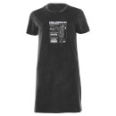 Back To The Future Delorean Women's T-Shirt Dress - Black Acid Wash