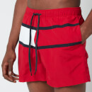 Tommy Hilfiger Men's Big Flag Medium Length Drawstring Swimshorts - Primary Red - S