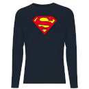 DC Official Superman Shield Unisex Long Sleeve T-Shirt - Navy