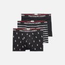 Polo Ralph Lauren Men's Classic 3 Pack Trunks - Black/Black White Stripe/Black Allover - S