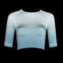 Damska bezszwowa krótka koszulka z kolekcji MP Velocity – Ocean Blue - XS