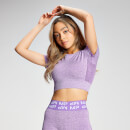 Curve 曲線系列 女士短版短袖 T 恤 - 深紫羅蘭 - S