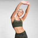Дамски спортен сутиен с кръстосани презрамки на гърба на MP - тъмно зелено - XS