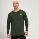 Мъжка тениска с дълъг ръкав MP Fade Graphic — тъмно зелена - XS