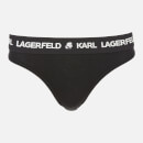 KARL LAGERFELD Women's Logo Thong - Black - XS