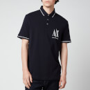 Armani Exchange Men's AX Logo Tipped Polo Shirt - Black - S