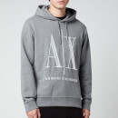 Armani Exchange Men's Large Ax Logo Hoodie - Grey Melange - L