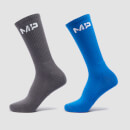 Pánske stredne vysoké ponožky MP Crayola (2-balenie) – zelenomodré/vermirne sivé - UK 6-8