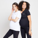 Multipack Γυναικεία Κοντομάνικα Μπλουζάκια MP Power Εγκυμοσύνης - Μαύρο/λευκό - XS
