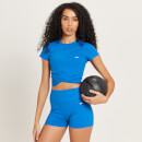 MP Women's Power Short Sleeve Crop Top - True Blue - XS