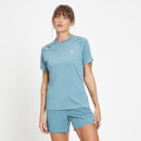Camiseta de entrenamiento Run Life para mujer de MP - Azul piedra/Blanco - XXS
