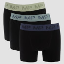 MP pánské boxerky s barevným páskem (3 ks) – černé / ledově zelené / ocelově modré / ledově modré - XS