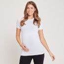 MP dámské těhotenské bezešvé tričko s krátkým rukávem – bílé - XS
