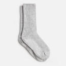 Grey Cashmere Ribbed Knit Socks