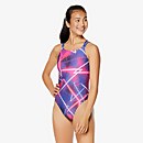 Printed Double Strap Onepiece - Purple | Size 24