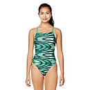 Wave Wall Crossback One Piece - Green | Size 20