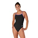 Endurance+ - Solid Flyback Training One Piece - Purple/Black | Size 30