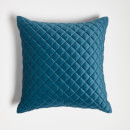 ïn home Diamond Quilted Velvet Cushion - Blue