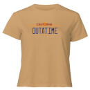 Back to the Future Outatime Plate Women's Cropped T-Shirt - Tan