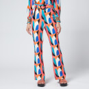 Never Fully Dressed Women's Abstract Straight Leg Trousers - Multi - UK 8