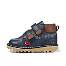 Infant Boys Kick Hi Roll Leather Navy - 10