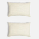ïn home Linen Cotton Stripe Cushion Cover - Natural - 75x50cm - Set of 2