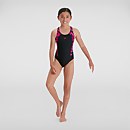 Girls' Hyperboom Splice Muscleback Swimsuit Black/Pink - 5-6