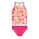 Printed High Neck Tankini Set - Fuchsia | Size 7 Printed High Neck Tankini Set - Fuchsia | Size 7